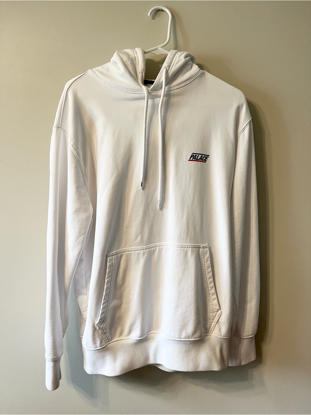 Palace Unisex White Hoodie with Small Chest Logo - USED
